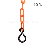 Chainboss ORANGE Plastic Safety 2" Chain UV Resistant - 10ft bag with S-hooks (Multi-Pack)