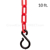 Chainboss RED Plastic Safety 2" Chain UV Resistant - 10ft bag with S-hooks (Multi-Pack)