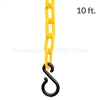 Chainboss YELLOW Plastic Safety 2" Chain UV Resistant - 10ft bag with S-hooks (Multi-Pack)