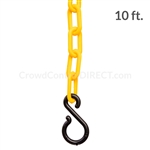 Chainboss YELLOW Plastic Safety 2" Chain UV Resistant - 10ft bag with S-hooks (Multi-Pack)