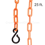 Chainboss ORANGE Plastic Safety 2" Chain UV Resistant - 25ft bag with S-hooks (Multi-Pack)