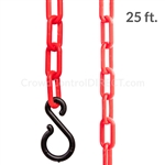 Chainboss RED Plastic Safety 2" Chain UV Resistant - 25ft bag with S-hooks (Multi-Pack)