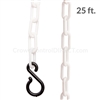 Chainboss WHITE Plastic Safety 2" Chain UV Resistant - 25ft bag with S-hooks (Multi-Pack)