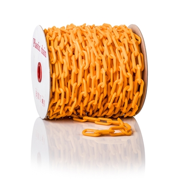 ChainBoss High tensile strength 2" orange plastic chain with UV protection (125' reel)