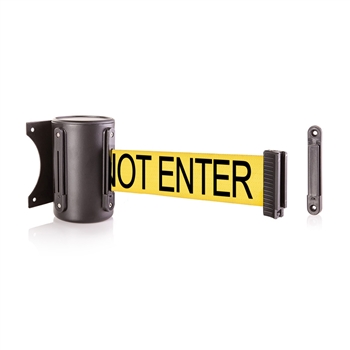 US Weight Black wall mount & 13' "Caution - Do Not Enter" belt