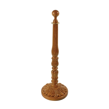 Red Oak Wood Rope Stanchion - W121