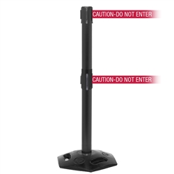 WeatherMaster 250 Twin, Black, Barrier with double 11' CAUTION-DO NOT ENTER - RED Belt