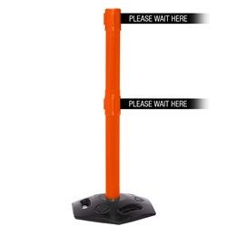 WeatherMaster 250 Twin, Orange, Barrier with double 11' PLEASE WAIT HERE Belt