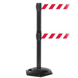 WeatherMaster 250 Twin Xtra, Black, Barrier with double 3" wide 11' Red/White Diagonal Belt