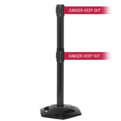 WeatherMaster 250 Twin Xtra, Black, Barrier with double 3" wide 11' DANGER-KEEP OUT - RED Belt