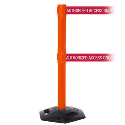 WeatherMaster 250 Twin Xtra, Orange, Barrier with double 3" wide 11' AUTHORIZED ACCESS ONLY - RED Belt