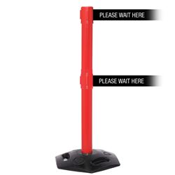 WeatherMaster 250 Twin Xtra, Red, Barrier with double 3" wide 11' PLEASE WAIT HERE Belt