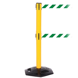 WeatherMaster 250 Twin, Yellow, Barrier with double 11' Green/White Diagonal Belt