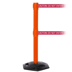 WeatherMaster 300 Twin, Orange, Barrier with double 16' CAUTION-DO NOT ENTER - RED Belt