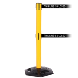 WeatherMaster 300 Twin, Yellow, Barrier with double 16' THIS LINE IS CLOSED Belt