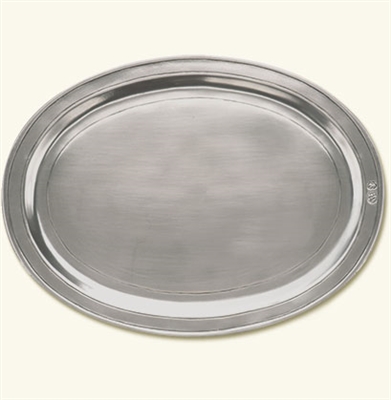 Oval Incised Tray by Match Pewter