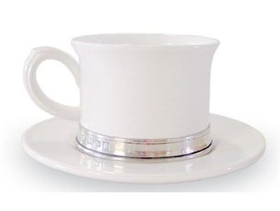 Convivio Tea Cup and Saucer by Match Pewter