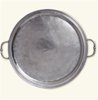 Match Pewter - Large Round Tray with Handles
