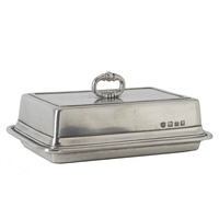 Double Butter Dish with Cover by Match Pewter