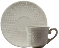 Pont Aux Choux White US Tea Cups and Saucers (Set of 6) by Gien France