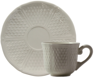 Pont Aux Choux White US Tea Cups and Saucers (Set of 6) by Gien France