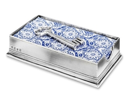 Dinner Napkin Box with Key by Match Pewter