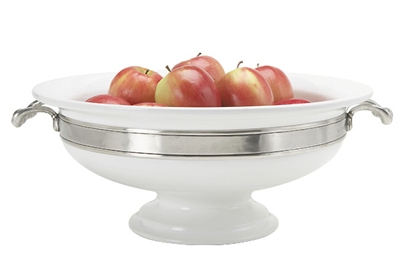 Convivio Round Centerpiece with Handles by Match Pewter