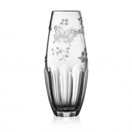 Varga Crystal - Springtime Clear Barrel Vase - 8"
