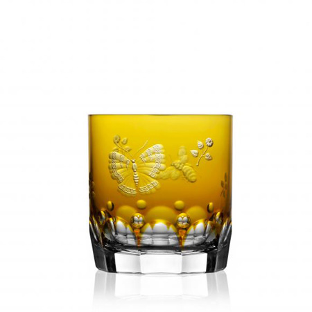 Varga Crystal - Springtime Amber Old Fashioned Glass