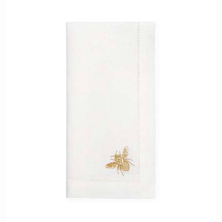 Bombo White/Gold Dinner Napkins (Set of 4) - 20 x 20" by Sferra