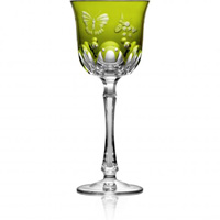 Varga Crystal - Springtime Yellow-Green Water Glass