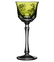 Varga Crystal - Springtime Yellow/Green Wine Glass