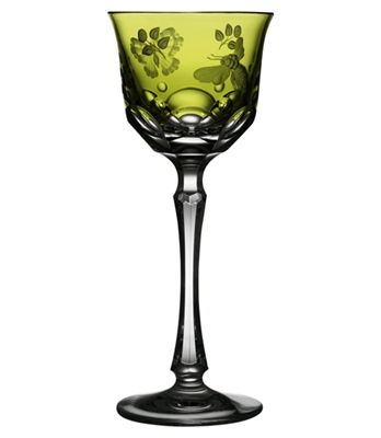 Varga Crystal - Springtime Yellow/Green Wine Glass