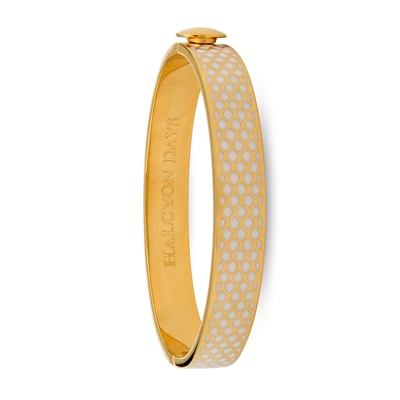 Salamander Cream & Gold Hinged Bangle- Halcyon Days