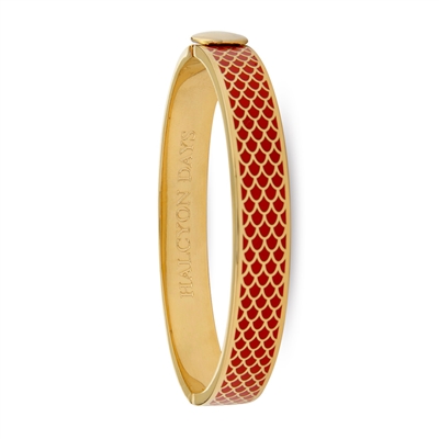 Salamander Red & Gold Hinged Bangle - Halcyon Days