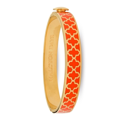 Agama Orange & Gold Hinged Bangle by Halcyon Days