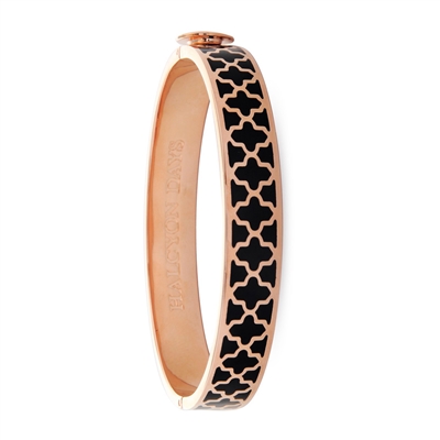 Agama Black & Rose Gold Hinged Bangle by Halcyon Days