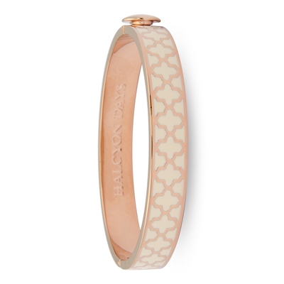 Agama Cream & Rose Gold Hinged Bangle by Halcyon Days