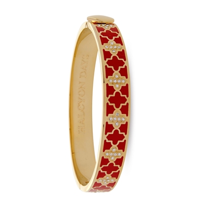 Agama Sparkle Red & Gold Hinged Bangle by Halcyon Days