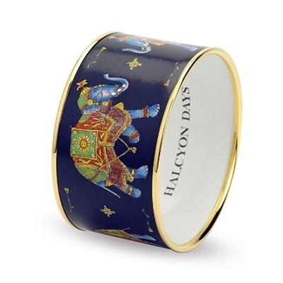 Indian Elephant Blue Cuff (4cm) by Halcyon Days