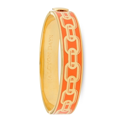 Chain Orange & Gold Hinged Bangle by Halcyon Days