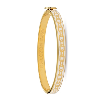 Skinny Chain Cream and Gold Bangle by Halcyon Days