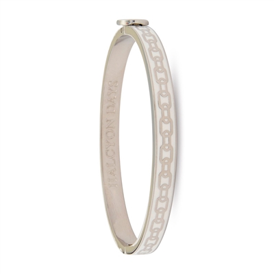 Skinny Chain Cream and Palladium Bangle by Halcyon Days