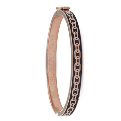 Skinny Chain Black and Rose Gold Bangle by Halcyon Days