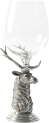 Noble Elk Pewter Stemmed Bordeaux Glass by Vagabond House