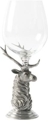 Noble Elk Pewter Stemmed Bordeaux Glass by Vagabond House