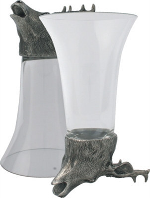 Stag Pewter/Glass Stirrup Cup by Vagabond House