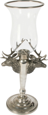 Stag Head Hurricane Candle Lamp by Vagabond House