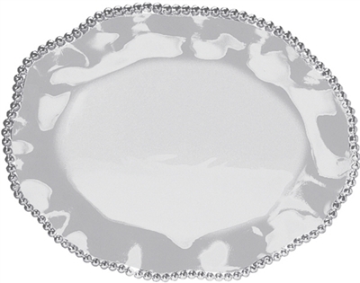 Pearled Wavy Oval Platter by Mariposa