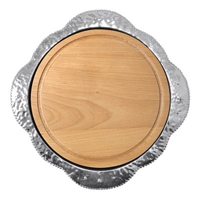 Sueno Round Platter with Wood Insert by Mariposa